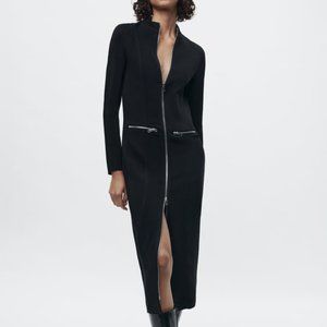 NWT ZARA ZIPPER MIDI DRESS ZW COLLECTION XS, S, XL, M